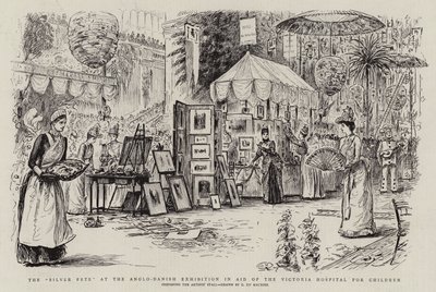 ビクトリア小児病院の援助によるアングロデンマークの展示会での銀の祭典 作： George du Maurier